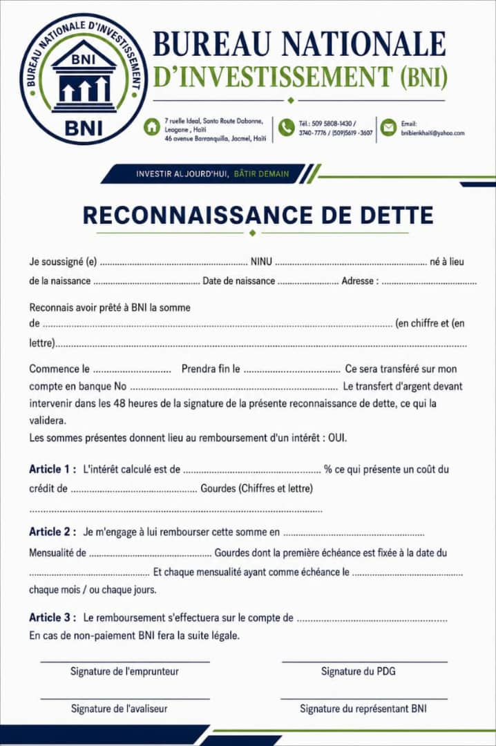 Dokiman BNI rekonesans de dèt